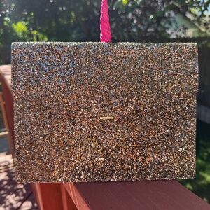 NWT Kate Spade Mallo Laurel Way Glitter Clutch Gunmetal